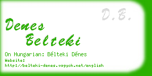 denes belteki business card
