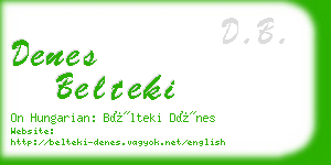 denes belteki business card